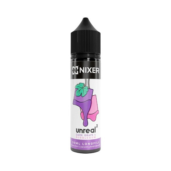 Nixer X Unreal 2 - 30ml - Dark Grape &amp; Bubblegum - Longfill
