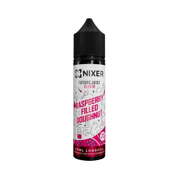 Nixer X Future Juice Elixir - 30ml - Raspberry Filled Doughnut - Longfill