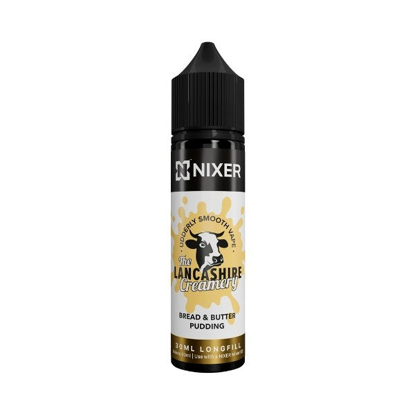 Nixer X The Lancashire Creamery - 30ml - Bread &amp; Butter Pudding - Longfill
