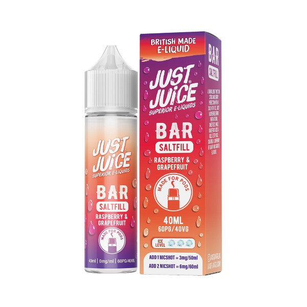 Just Juice Bar - 40ml - Rasberry &amp; Grapefruit - Saltfill